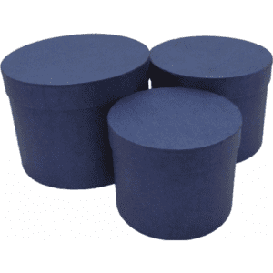 Set 3 Flower Hat Box Blue