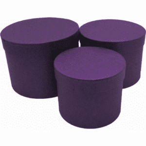 Set 3 Flower Hat Box Purple