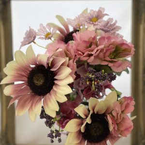 Pink Artificial Flora Sunflower and Daisy Bush