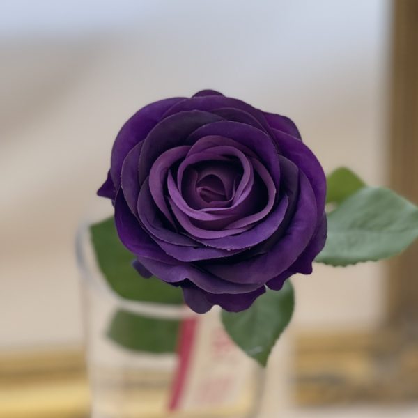 Purple Artificial Elsa Single Open Rose