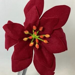 Artificial red poinsettia pick