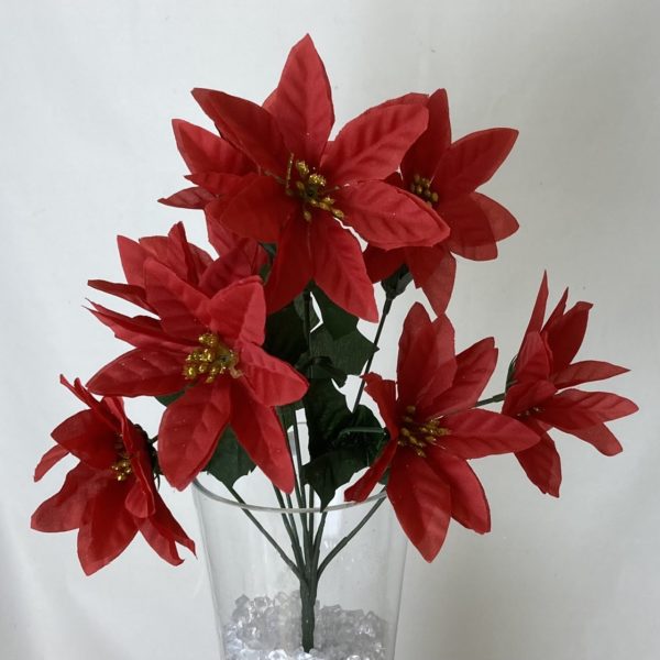 Red Artificial Christmas Poinsettia Bush