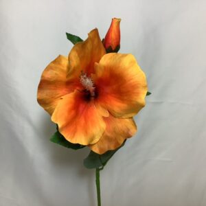 Artificial Exotic Orange Hibiscus Spray