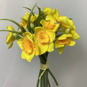 Yellow Artificial Spring Daffodil bundle with grass