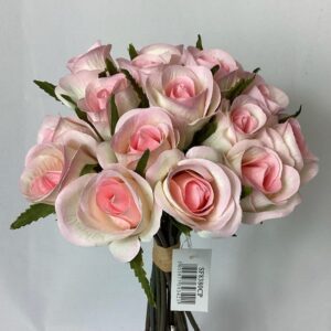 Artificial Rose BUD (Bundle 16) Cream/Pink