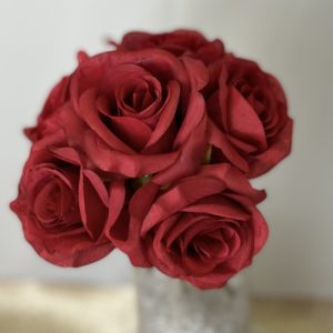 Bella Open Rose (Bundle) Red wedding bouquet artificial flowers