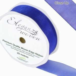 25mm Wide x 5m LIGHT BLUE or IVORY Single Satin Woven Edge Ribbon Wedding Craft 