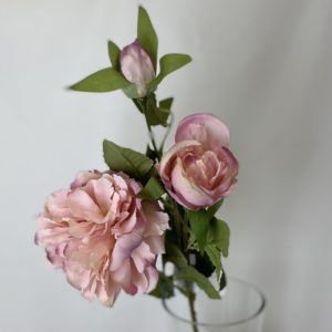 Double Hillary Peony Spray with Bud Dusky Pink silk artificial flowers bouquet wedding tradition