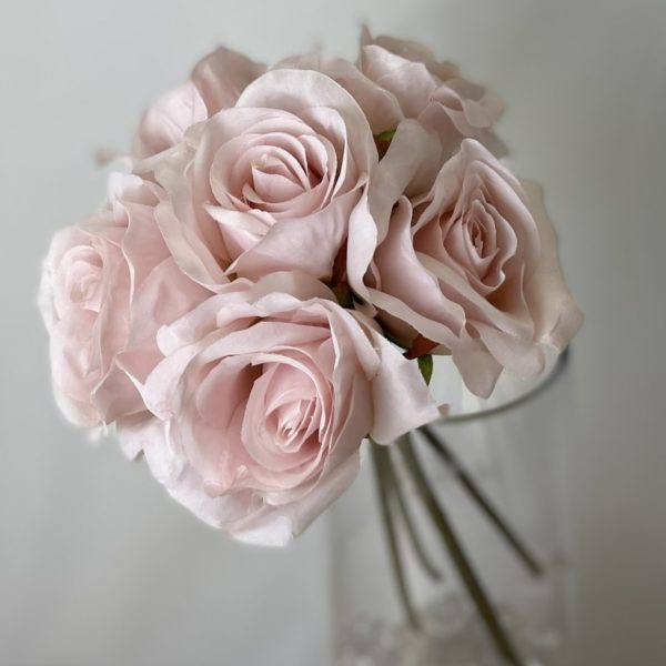 Bella Open Rose (Bundle) Nude artificial flowers silk wedding bouquet
