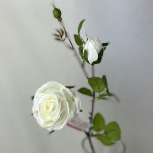 Ivory White Artificial Rose Spray