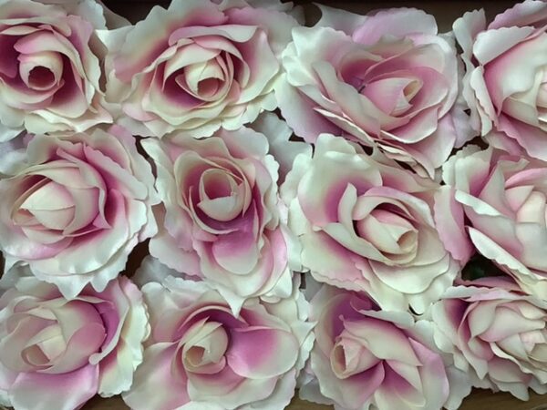 Artificial 11cm Rose Heads (Pack 12) Pink