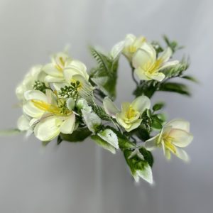 Artificial Freesia Flower Bush Ivory/Lemon