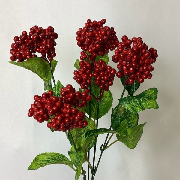 Artificial  Berry Cluster BUSH Red