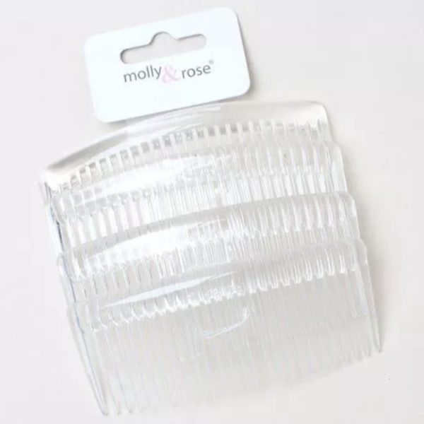 9cm Plastic Hair Combs (Pack 4) Clear - Village Green