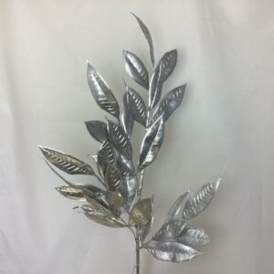 Silver Chrome Laurel Artificial Leaf