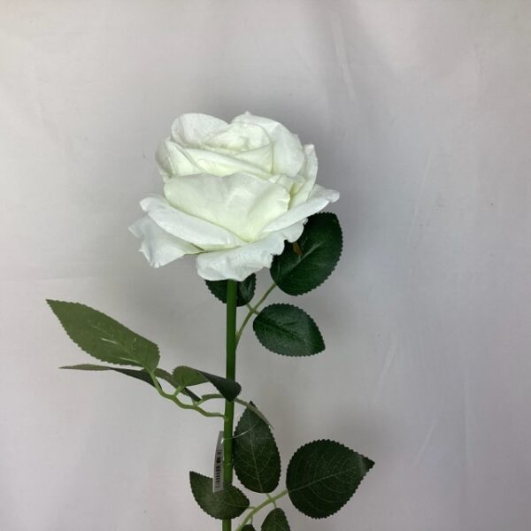 Sparkle Single Open Rose Ivory artificial wedding