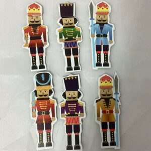 Pack 6 Craft Paper Glitter Nutcrackers (Carded)