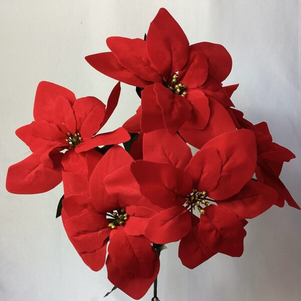 Red Large Artificial Christmas Poinsettia Bush