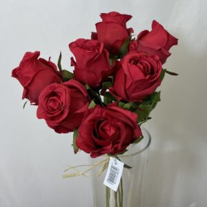 Red Artificial Rose Bud (Bundle 7) (Long Stem)