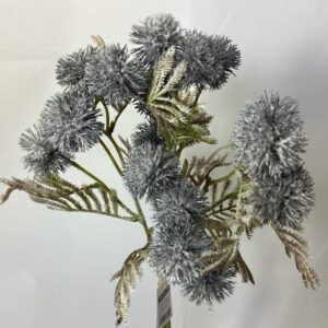 Artificial Snow Echinops/PomPom Thistle (Bundle) Blue/Grey