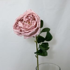 Artificial Single Open Cabbage Rose Pink