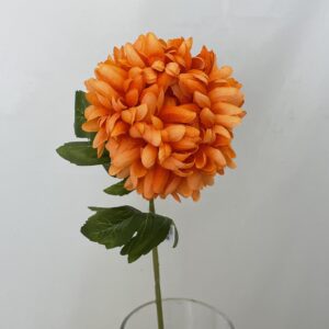 Artificial Single Ball Chrysanthemum Orange