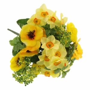 Yellow Artificial Pansy and Narcissus Bouquet Yellow