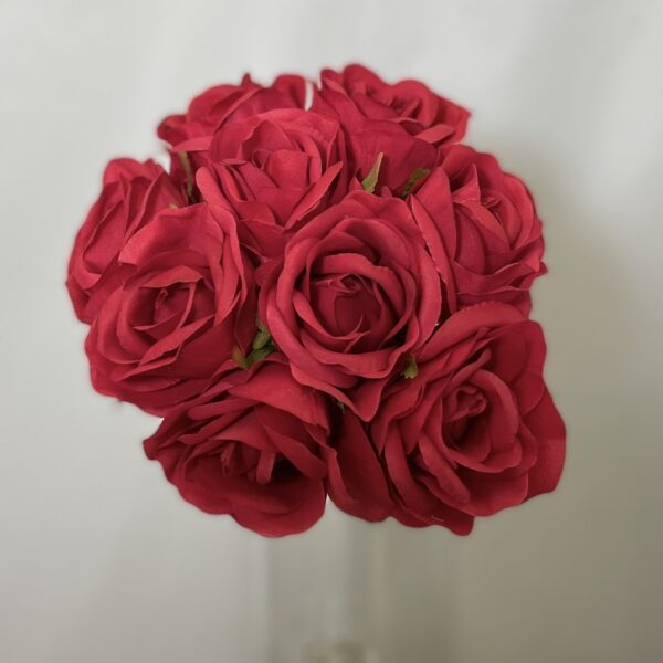 Artificial Open Rose Bundle Red