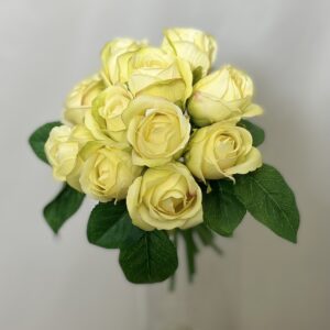 Artificial Lemon Rose bud bundle