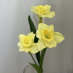 Artificial Spring Triple Daffodil Spray Yellow