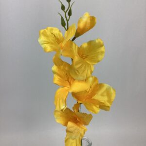 Artificial Satin Orchid Spray Yellow