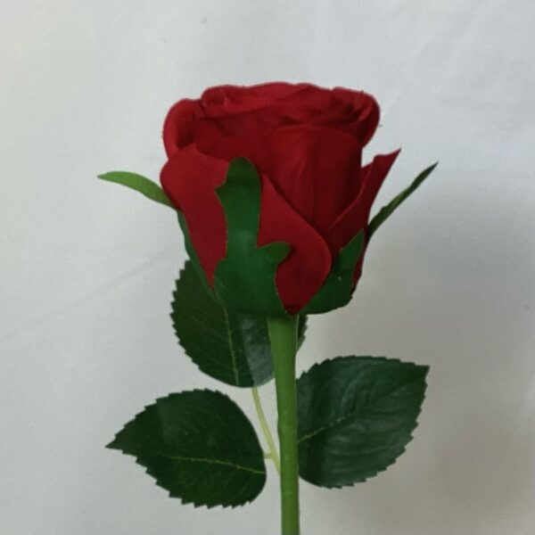Artificial Red Valentines Fresh Touch Artificial Single Rose Bud