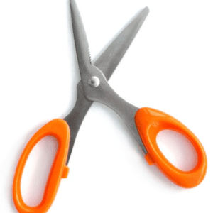 Orange Handled Florist Scissors with serrated edge