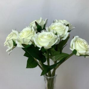 Ivory Artificial Fresh Touch Diamond Rose (Bundle 7)