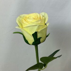 Lemon Yellow Artificial Fresh Touch Single Rose Bud