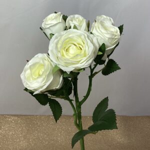 Ivory Artificial Fresh Touch Single Rose Spray with Buds