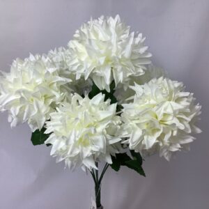 Artificial Chrysanthemum Bush Ivory White