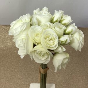 Ivory Artificial Mixed Mini Rose and Rose Bud (Bundle)