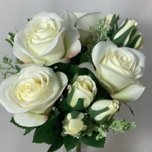 Artificial Mixed ROSE Bush Ivory