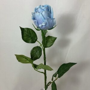 Real Touch Artificial Single Rose Bud Blue