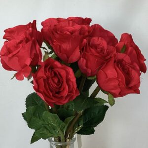 Red Artificial Single Rose Bud (Bundle 11) (Long Stem)