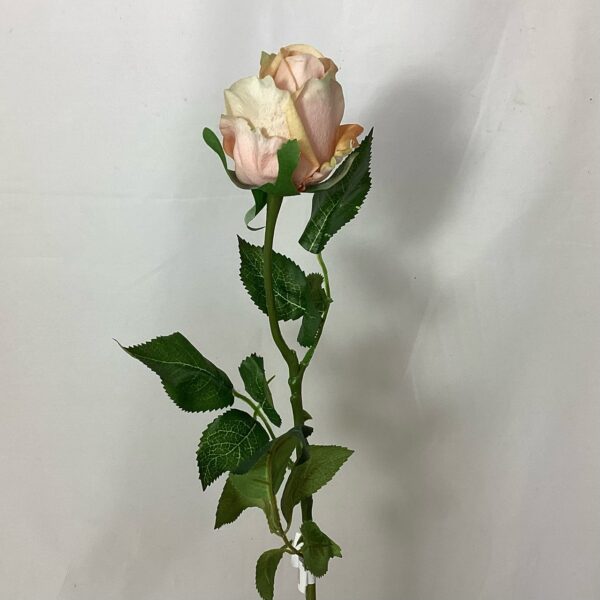 Peach Artificial Single Real Touch Rose Bud