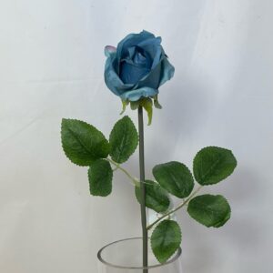 Artificial Single Arundel Rose Bud Blue