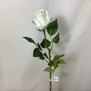 Ivory Cream Artificial Real Touch Single Rose Bud