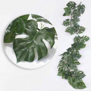 Artificial 160cm Monstera Leaf Garland Green