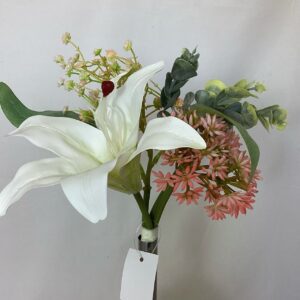 Ivory/Pink Artificial Lily/Eucalyptus/Gyp Bundle