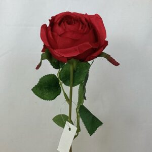 Red Artificial Single Open Rose