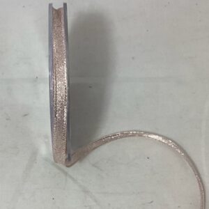 6mm Metallic Shimmer Woven Edge Ribbon 20m ROSEGOLD