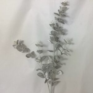 Artificial Glittered Eucalyptus Spray Grey/Silver