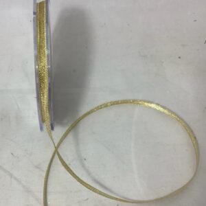 6mm Metallic Shimmer Woven Edge Ribbon 20m Gold